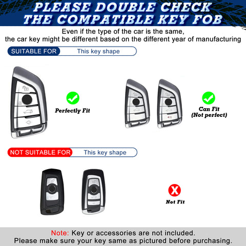 Fit BMW 2 3 5 6 7 Series Smart Key Fob Skin Case Fob w/Silicone Button Cover