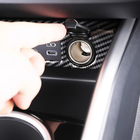 x xotic tech Front Cigarette Lighter Socket USB Outlet Panel Cover Trim Car Accessories Compatible with Toyota Highlander XLE LE L XSE Limited Platinum 2020-up