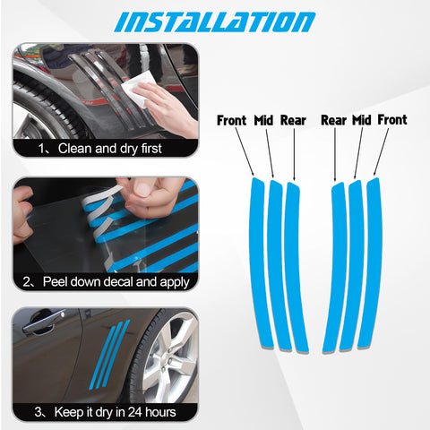 Xotic Tech 6pcs Car Body L&R Side Vent Insert Stripe Decal Vinyl Inlay Side Vent Gill Sticker Compatible with Chevrolet Camaro 2010-2015