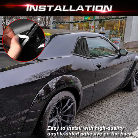 Car Exterior Rear Side Window Louvers Windshield Trim for Dodge Challenger 2008+