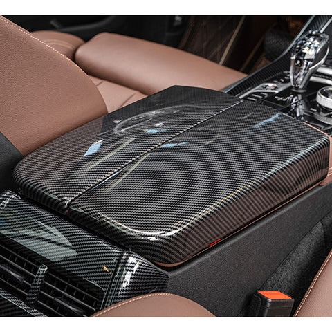 Xotic Tech Carbon Fiber Color Car Center Console Cover, 2PCS Center Armrest Covers Storage Box Protect Trim Accessories Compatible with BMW X5 G05/X7 G07 2019-2024, X6 G06 2020-2024