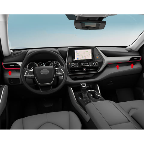 x xotic tech 2Pcs Center Console Dash Board Panel Dial Dashboard Cover Trims Compatible with Toyota Highlander 2020-up Interior Decoration Car Accessories