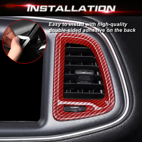 4X Center Console Air Conditioner Outlet Vent Cover Trim for Challenger 2015-up