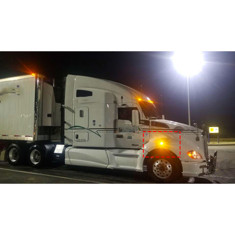 Clear Lens Chrome Amber LED Wheel Fender Side Marker Light Truck Signal Lamps For Kenworth T680 T700 T880 Peterbilt 567 Set-Back Axle models