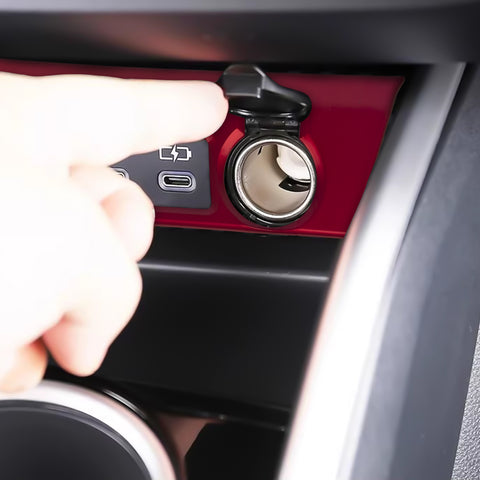 x xotic tech Front Cigarette Lighter Socket USB Outlet Panel Cover Trim Car Accessories Compatible with Toyota Highlander XLE LE L XSE Limited Platinum 2020-up