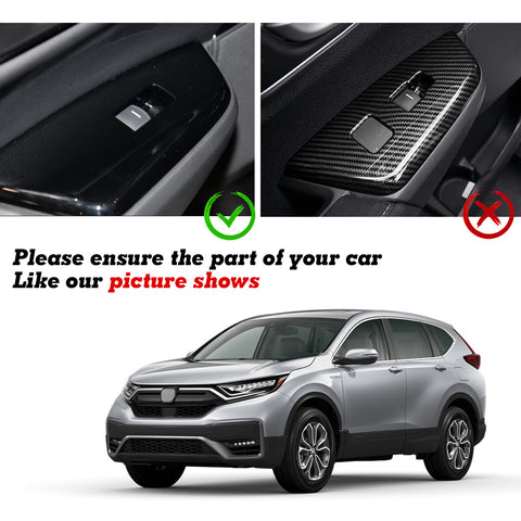 Carbon Fiber Black Inner Window Switch Panel Cover Trim For Honda CR-V 2017-2022