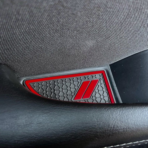 Car Interior Anti-dust Mats Cup Holder Inserts, Door Pocket Center Console Liners Mat Custom Fits Accessories Compatible With Dodge Challenger 2015-2023 (Red, 11pcs)