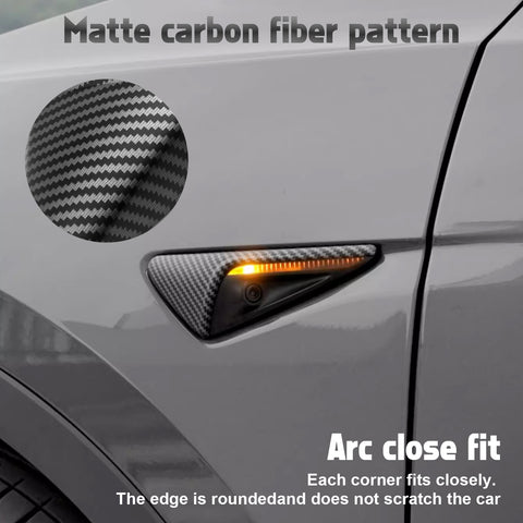 for Tesla Model 3 X S Autopilot Side Marker Turn Signal Cover Trim ABS, Turn Signal Indicator Side Marker Camera Cap Cover