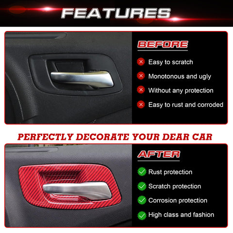 Carbon Look Door Handle Bowl Trim For Charger 2011-23 Chrysler 300 2015-2023