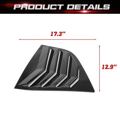 Car Exterior Rear Side Window Louvers Windshield Trim for Dodge Challenger 2008+