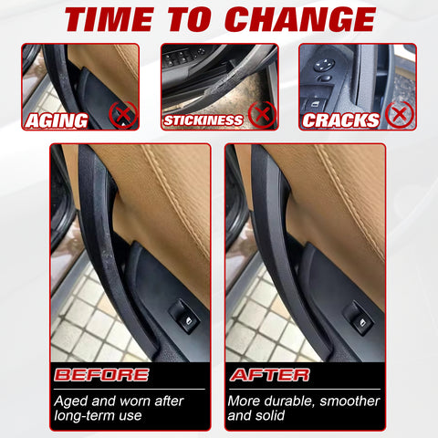 Xotic Tech Door Handle Cover Replacement Front Left + Right Side Inner Door Grab Handle Cover Armrest Bracket Compatible with BMW X1 E84 2008-2015