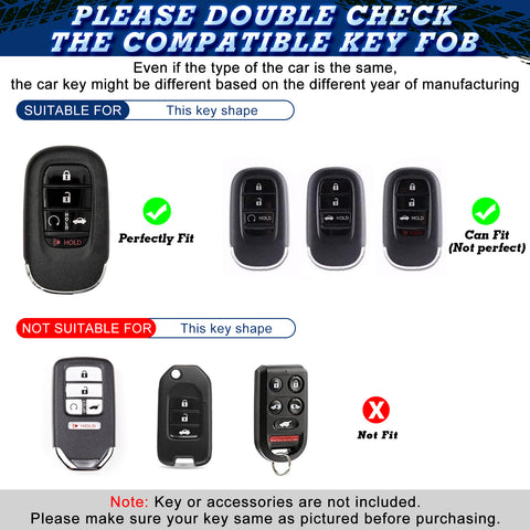 Carbon Style Shell+Silicone Cover Smart Key Fob Case Holder For Honda Civic Accord Pilot CR-V HR-V