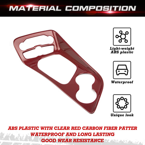 Car ABS Gear Shift Box Cover Frame Decor Overlay For Dodge Challenger 2015-up
