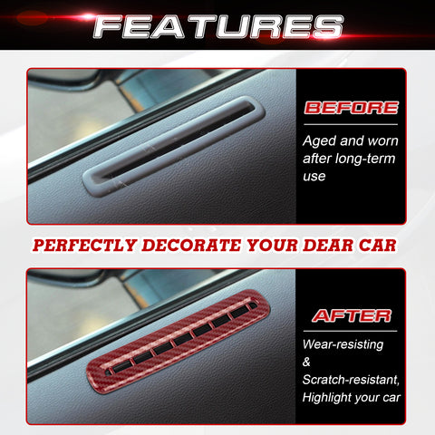 Door AC Outlet Vent Cover Trim Compatible with Dodge Challenger 2015-up Interior Accessories Decoration 2Pcs/Set
