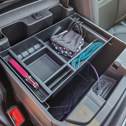 Center Console Organizer Tray Compatible with Chevy Silverado 1500 or GMC Sierra 1500 2019-2022, Chevy Silverado or GMC Sierra 2500/3500HD 2020-2023 (Full Console w/Bucket Seats ONLY)