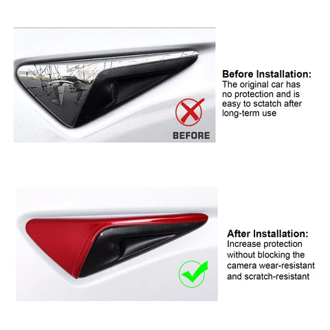 for Tesla Model 3 X S Autopilot Side Marker Turn Signal Cover Trim ABS, Turn Signal Indicator Side Marker Camera Cap Cover