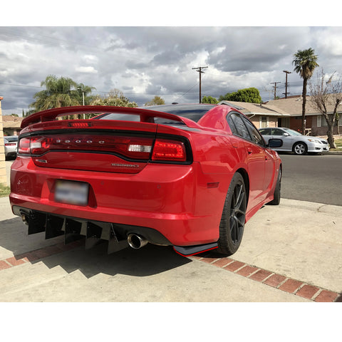 Xotic Tech JDM Rear Bumper Diffuser Valance Spoiler Fin Lip Trim Universal Car Side Fender Skirt Lip Splitter Canard Protector