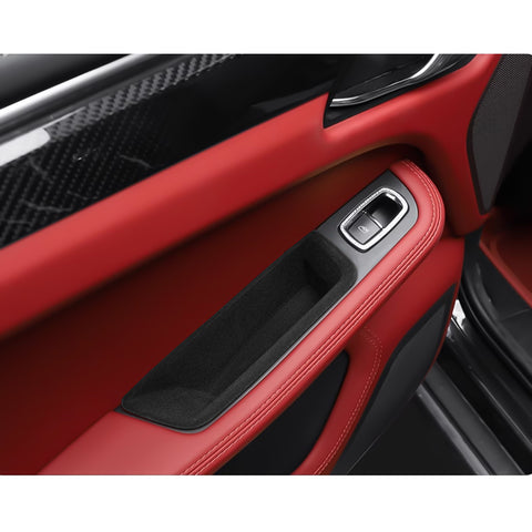 Door Storage Box Tray Organizer Compatible with Porsche Macan S/T/GTS/Turbo 2015-up Interior Car Door Side Handle Insert Pocket Holder Glove Pallet Accessories (4 Packs w/Anti-slip pads)