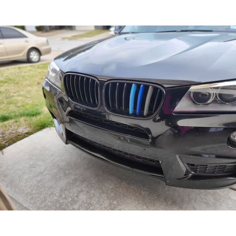 M Tri-Color ABS Insert Trim Front Kidney Grill For BMW X3 2011-2017 X4 2014-2018