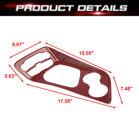 Car ABS Gear Shift Box Cover Frame Decor Overlay For Dodge Challenger 2015-up