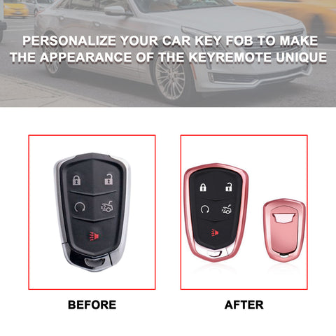 TPU Key Fob Cover w/Keychain For Cadillac ATS CT6 XT5 CTS XTS Escalade #HYQ2AB
