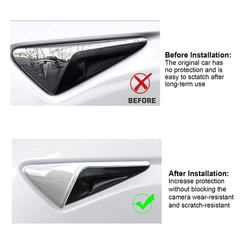 for Tesla Model 3 X S Autopilot Side Marker Turn Signal Cover Trim ABS, Turn Signal Indicator Side Marker Camera Cap Cover