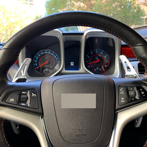 Silver Alloy Steering Wheel Paddle Shift Extension Trim For Chevy Camaro 12-2015