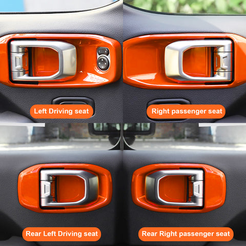 x xotic tech Door Handle Bowl Cover Decor Trim for Jeep Wrangler JL JLU 2018-up Gladiator JT 2020-up Interior Accessories(4Pcs)