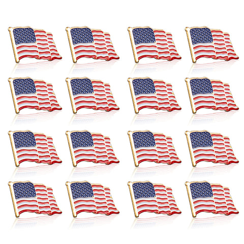 LOT OF AMERICAN FLAG GOLD LAPEL PINS United States USA Hat Tie Tack Badge Pin