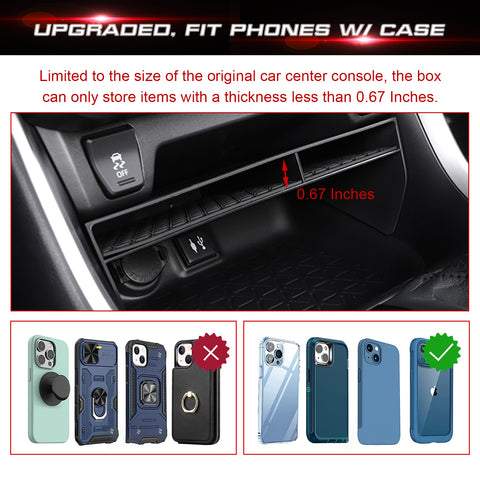Center Console Dashboard Armrest Box Storage Organizer For Toyota RAV4 2019-2025