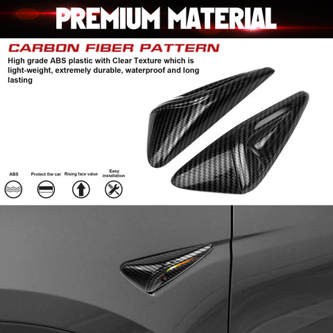 Turn Signal Side Camera Full Protection Cover HW4.0 Compatible with Tesla Model 3 2024/ Model Y 2023.7-2024, 2Pcs Side Marker Indicator Cap Decoration Accessories