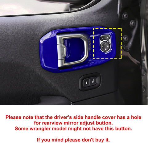 x xotic tech Door Handle Bowl Cover Decor Trim for Jeep Wrangler JL JLU 2018-up Gladiator JT 2020-up Interior Accessories(4Pcs)