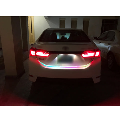 Multicolor RGB Trunk Tail LED Knight Rider Strip Brake Turn Signal Driving Light