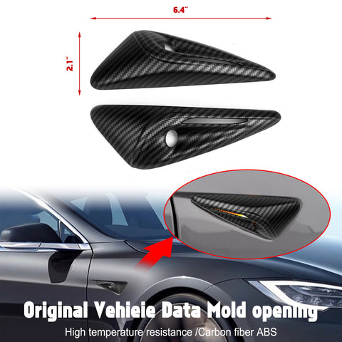 Turn Signal Side Camera Full Protection Cover HW4.0 Compatible with Tesla Model 3 2024/ Model Y 2023.7-2024, 2Pcs Side Marker Indicator Cap Decoration Accessories