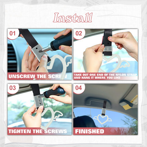 x xotic tech JDM Angel Wing Shaped Tsurikawa Subway Train Bus Handle Straps Drift Charm Rear Bumper Warning Loops Ring for Cars, SUV Interior Exterior Decoration