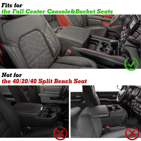 Central ABS Armrest Storage Box Organizer For Dodge RAM 1500/2500/3500 2019-2023