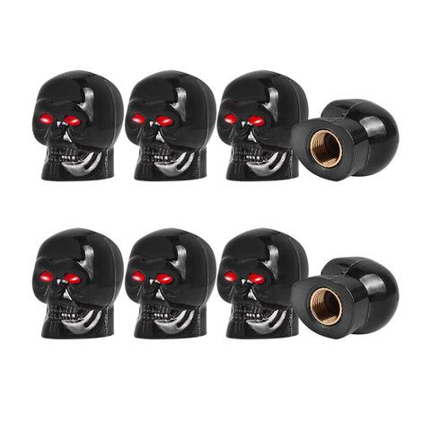 Skull Style Tire Stem Valve Caps Wheel Valve Covers Car Dustproof Tires Cap 8pcs