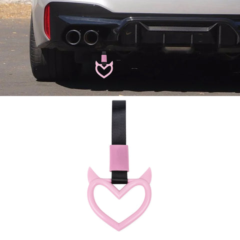 x xotic tech JDM Devil Shaped Tsurikawa Subway Train Bus Handle Straps Drift Charm Rear Bumper Warning Loops Ring for Cars, SUV Interior Exterior Decoration