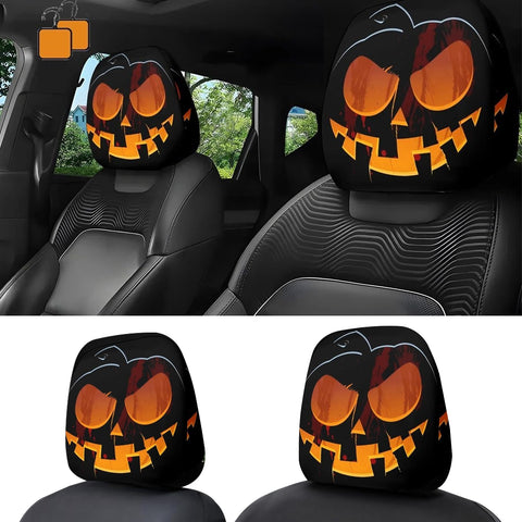 Auto Universal Fit Front Seat Halloween Scary Personalized Mask Head Rest Cover