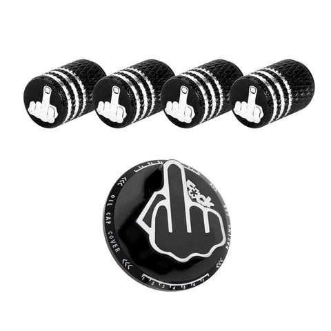 Middle Finger Pattern Tire Valve Stem Caps + Fuel Oil Tank Cap For Honda Acura