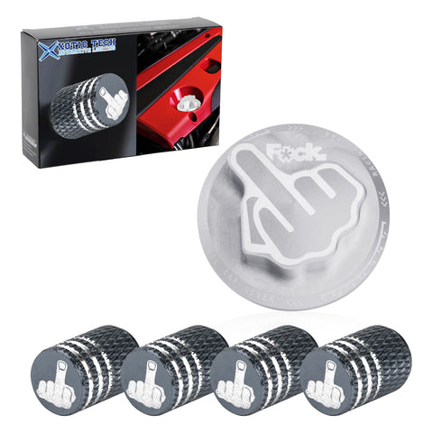Middle Finger Pattern Tire Valve Stem Caps + Fuel Oil Tank Cap For Honda Acura