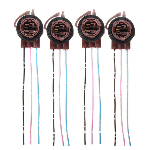 4pcs 3156 3157 Female Socket Wiring Harness Adapters, Extension Repair Replacement Retrofit for LED Bulbs