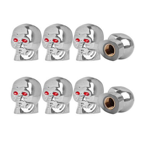 Skull Style Tire Stem Valve Caps Wheel Valve Covers Car Dustproof Tires Cap 8pcs