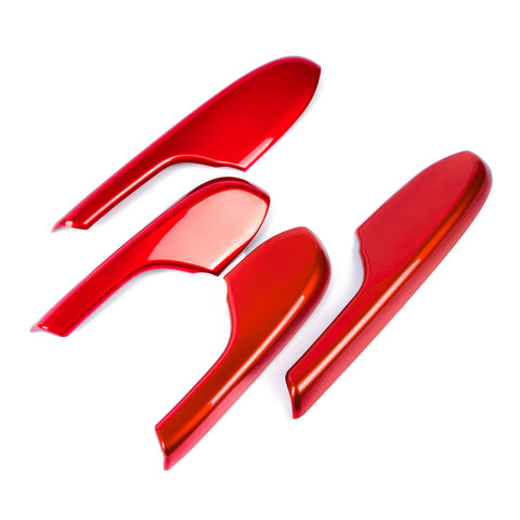 Glossy Red Window Switch Door Handle Bowl Panel Decor Trim For Honda Civic 16-21