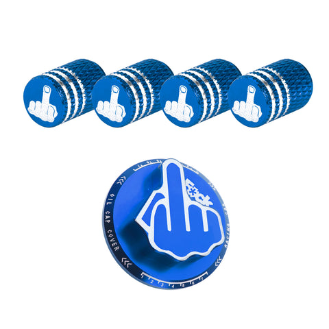 Middle Finger Pattern Tire Valve Stem Caps + Fuel Oil Tank Cap For Honda Acura