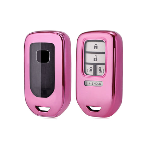 Pink Soft TPU Full Protect Key Fob Cover For Honda Accord CR-V Odyssey Civic 15+