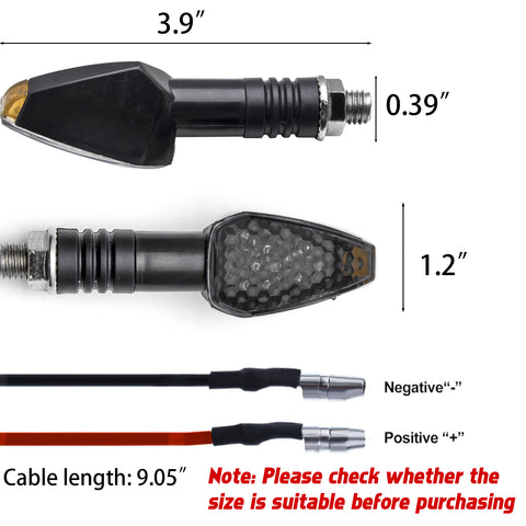 4pcs Mini Stalk Arrow Turn Signal Indicator Blinker 14-LED Front Rear Amber Light Lamps