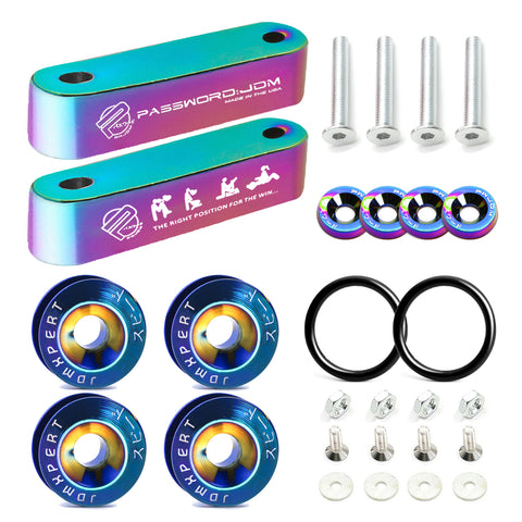 JDMPASSWORD Hood Vent Spacer Riser Kit For Honda Civic EK EF 88-00 Acura Integra