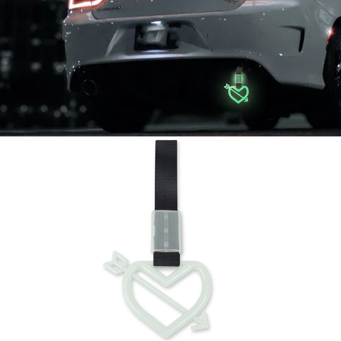 x xotic tech JDM Cupid's Arrow Shaped Tsurikawa Subway Train Bus Handle Straps Drift Charm Rear Bumper Warning Loops Ring for Cars, SUV Interior Exterior Decoration