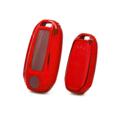 Xotic Tech Sporty Red Soft TPU Full Seal Transparent Button Smart Key Fob Shell Protector Compatible with Infiniti Q50 Q60 QX50 QX55 QX60 2020-2023
